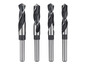 Čtyři kovové vrtačky s různými průměry.