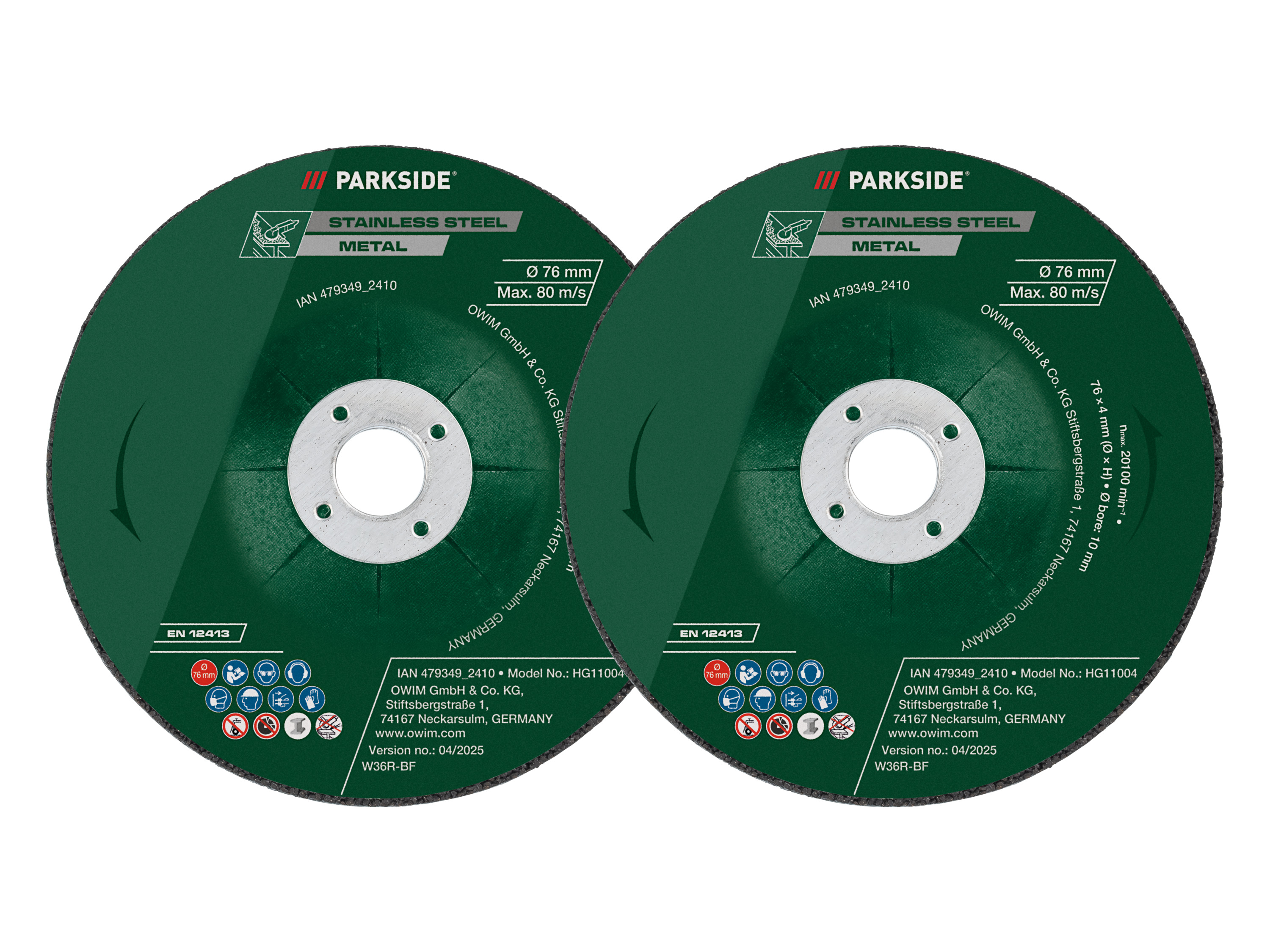 Parkside® Sada řezných a hrubovacích kotoučů / Diamantový řezný kotouč (hrubovací kotouče na kov, 2 kusy)