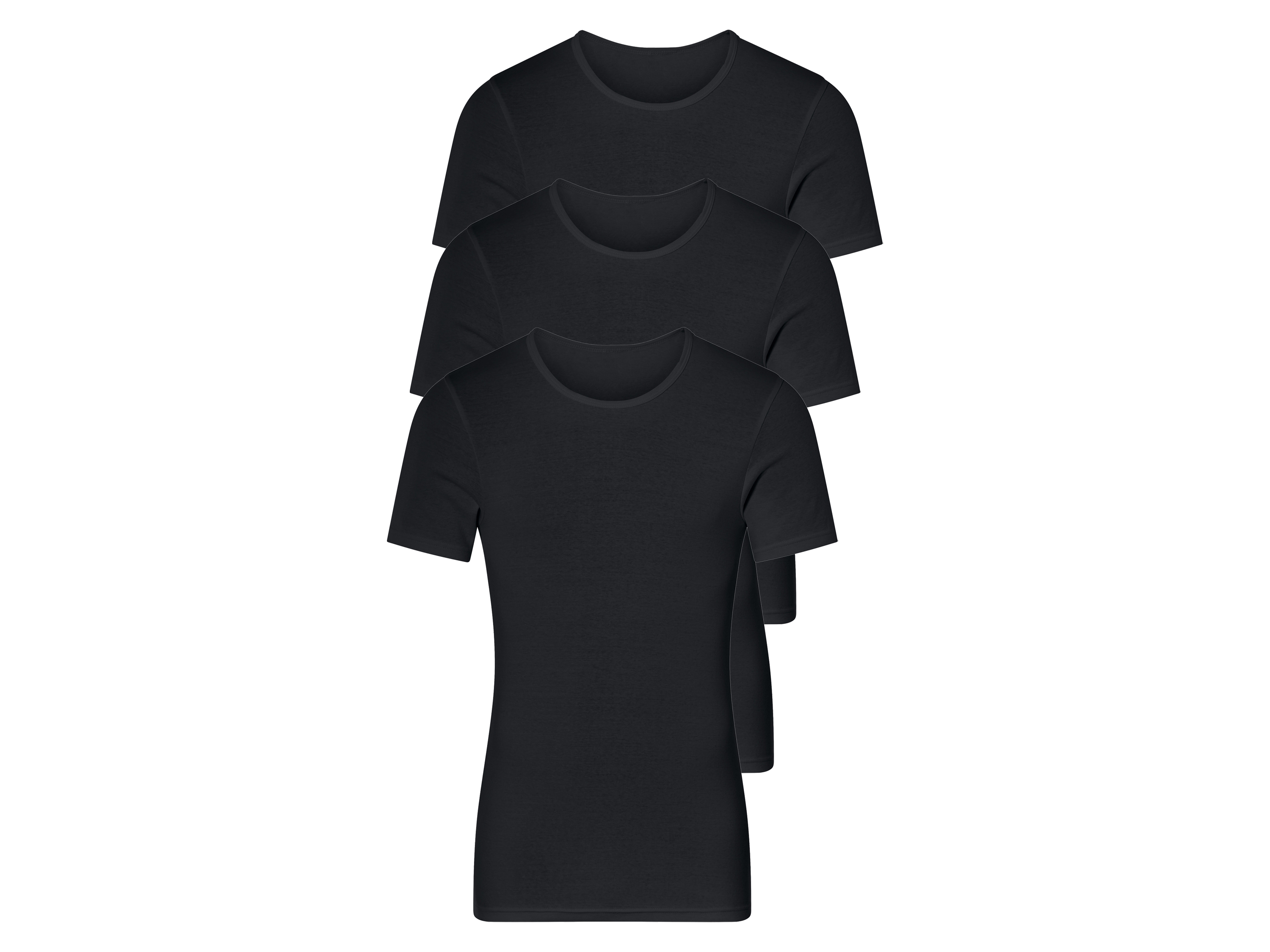 Livergy® Pánské spodní triko, 3 kusy (černá / kulatý výstřih, 7/Xl)