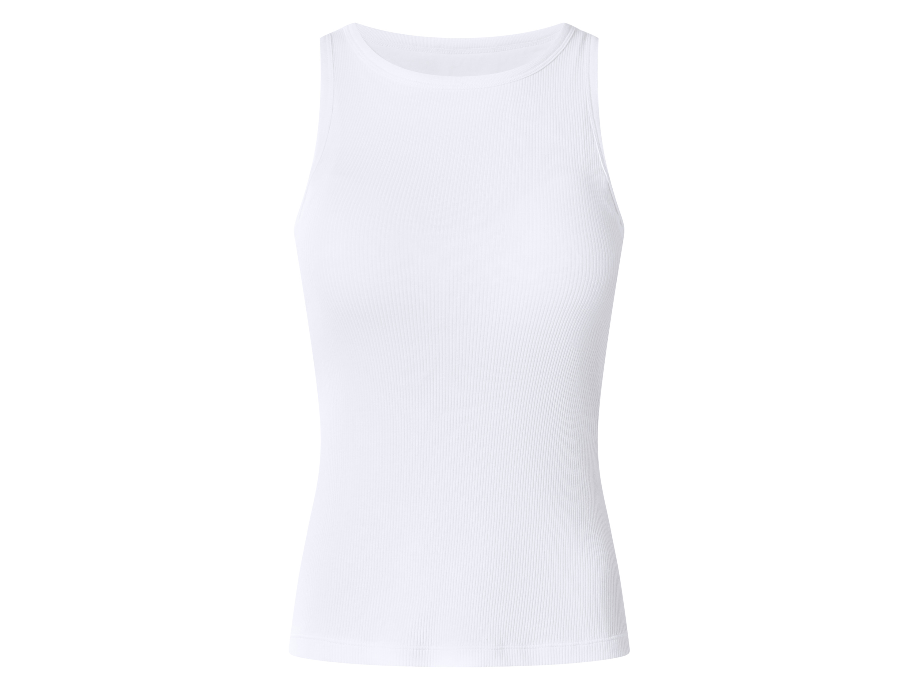 esmara® Dámský vroubkovaný top s podprsenkou (bílá, L (44/46))