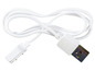 Bílý nabíjecí kabel USB s magnetickým konektorem.