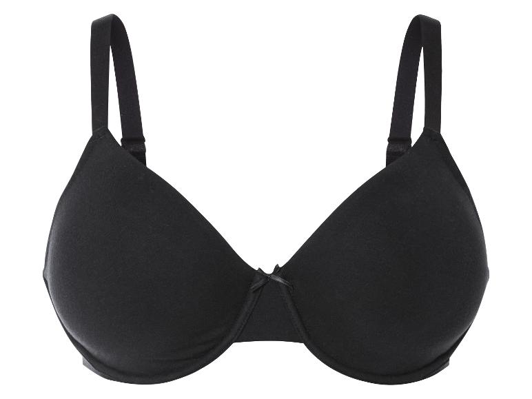 Černá podprsenka s hladkými košíčky a širokými ramínky.