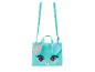 Světle modrá kabelka s roztomilým designem psa.