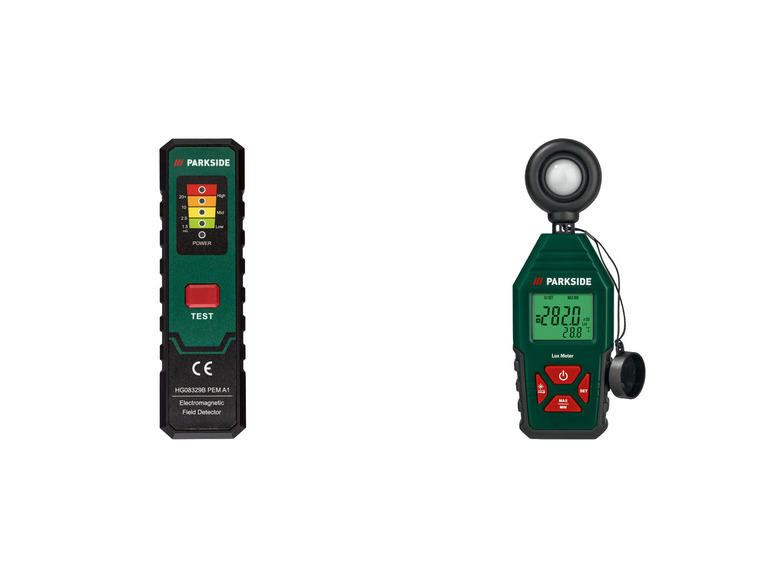 Elektromagnetický detektor pole a světelný měřič Parkside.