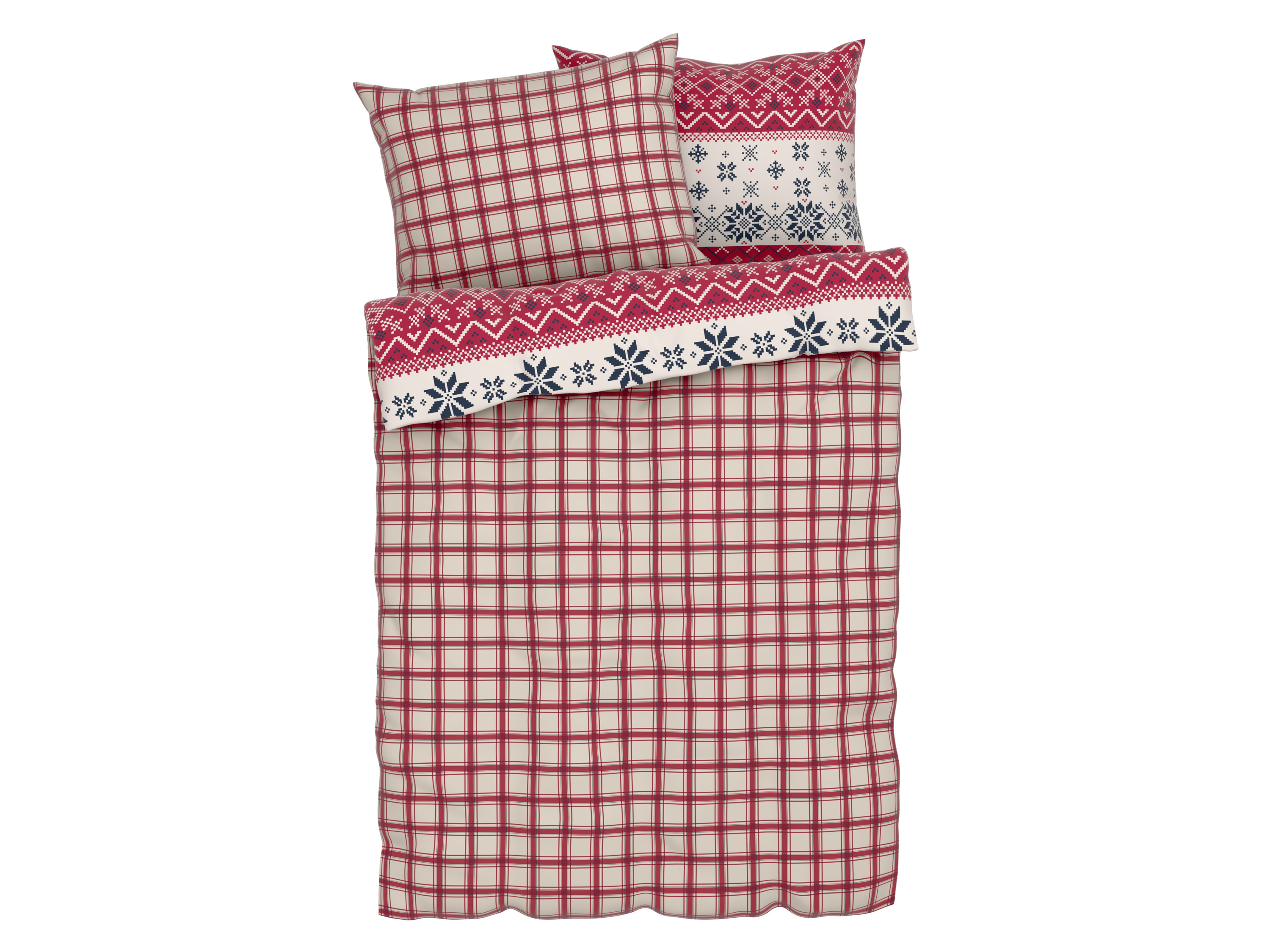 Livarno home Ložní povlečení z jemného flanelu, 200 x 220 cm, 70 x 90 cm (červená)