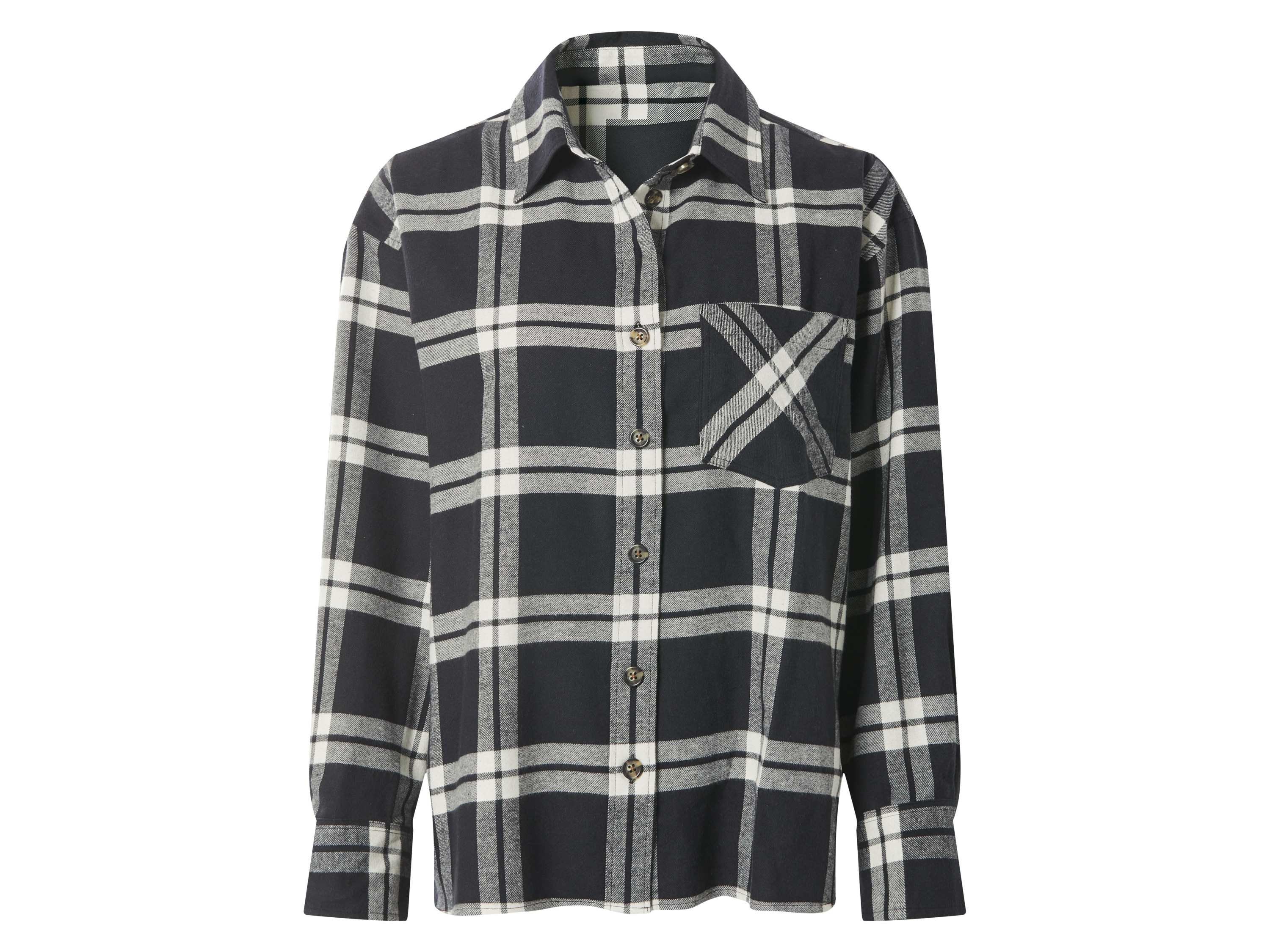 Esmara® Dámská flanelová košile oversize (černá, M (40/42))