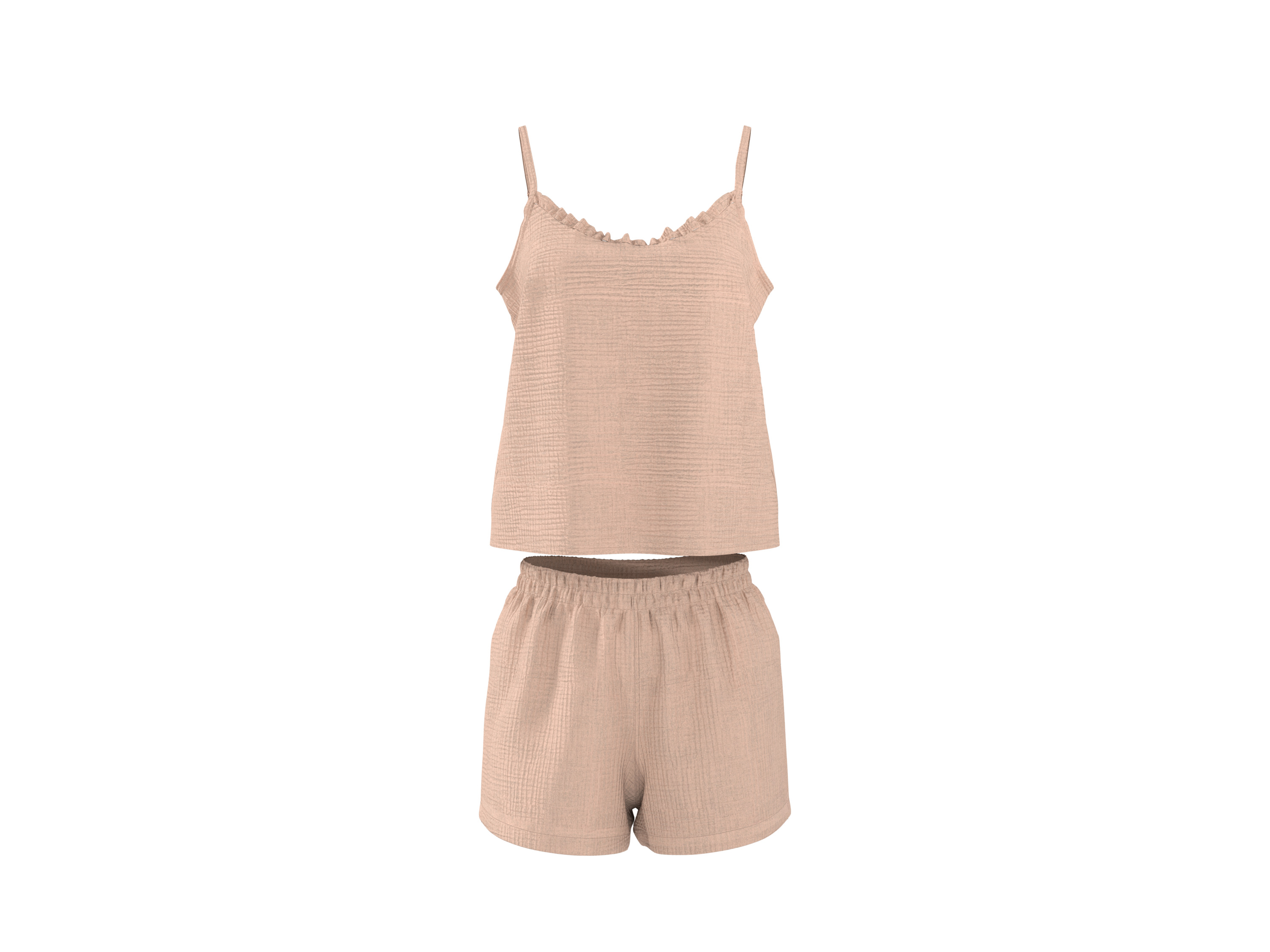 Esmara® Dámské mušelínové pyžamo (meruňková, XL (48-50))