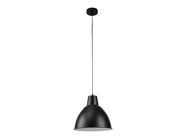 Černá závěsná lampa s kovovým stínidlem