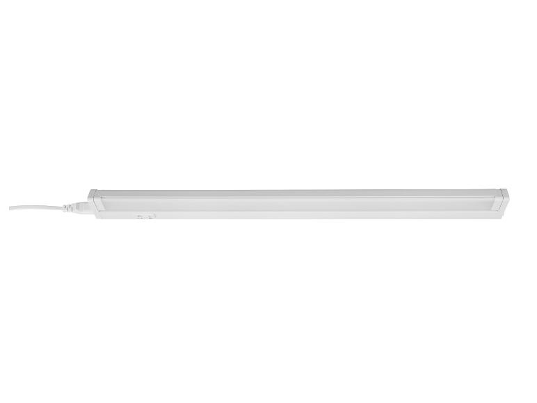 Bílá lineární LED lampa s napájecím kabelem a vypínačem