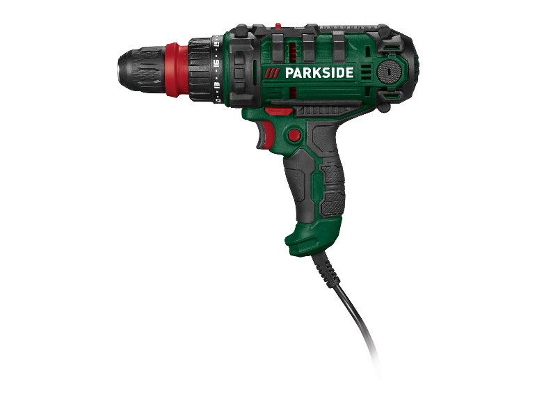 Zelená a černá vrtačka Parkside.