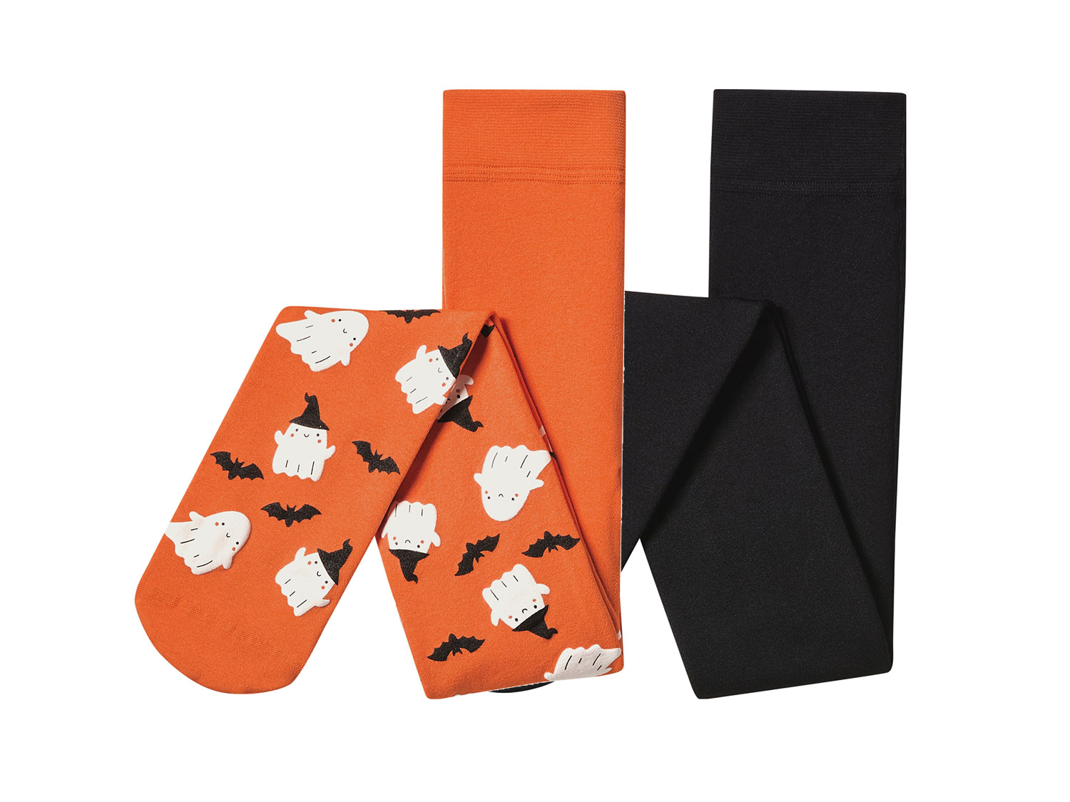 lupilu® Dívčí termo punčochové kalhoty na Halloween, 2 kusy (oranžová/černá, 110/116)