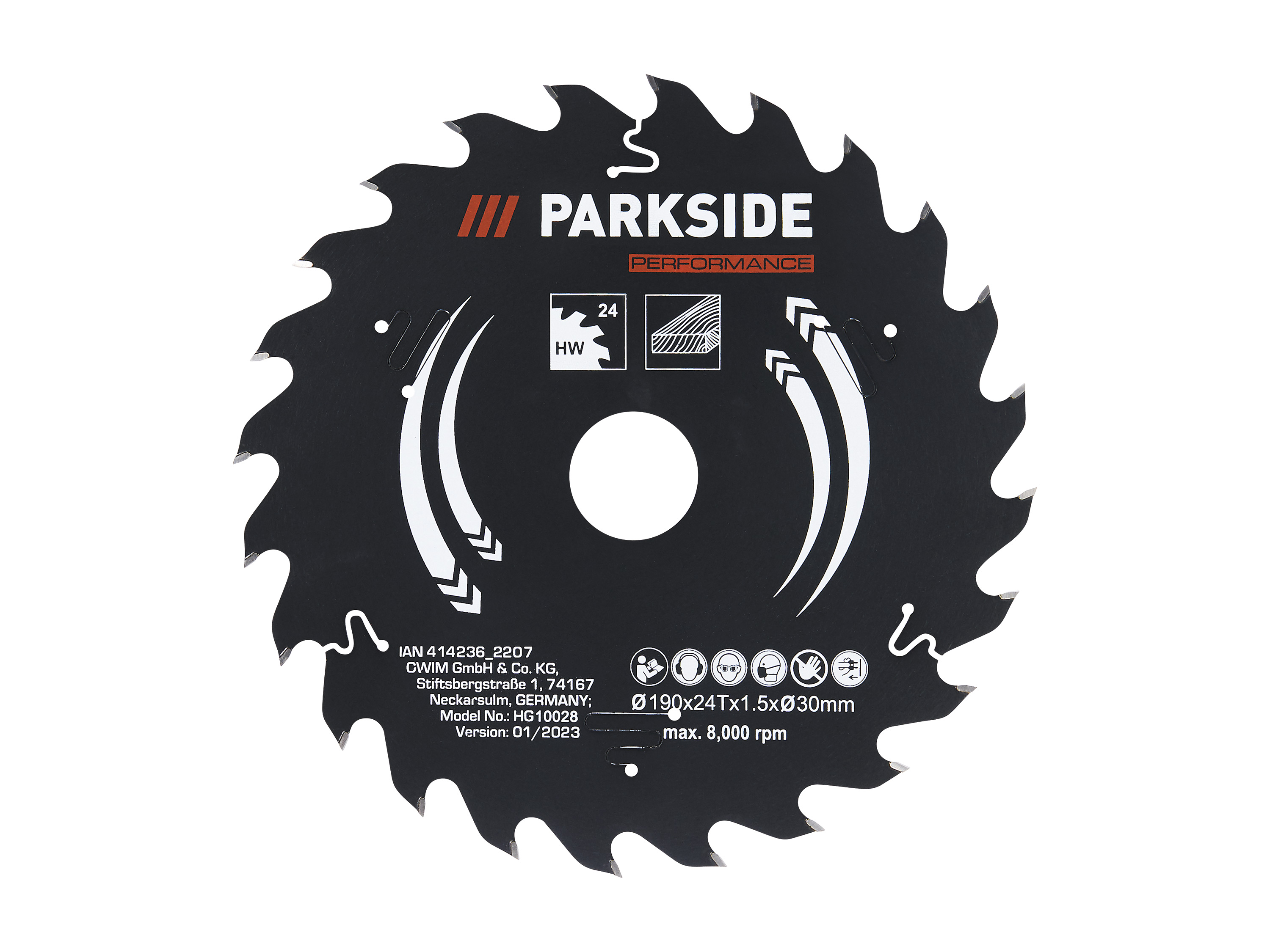 Parkside Performance® Pilový kotouč pro okružní pily, 190 mm (24 zubů Pksbp 19024 A1)