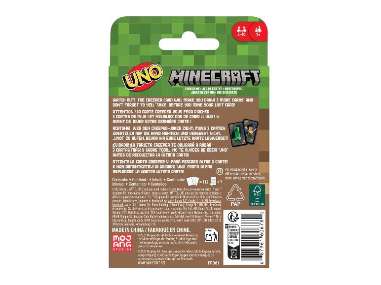 Kartová hra UNO s motivem Minecraft