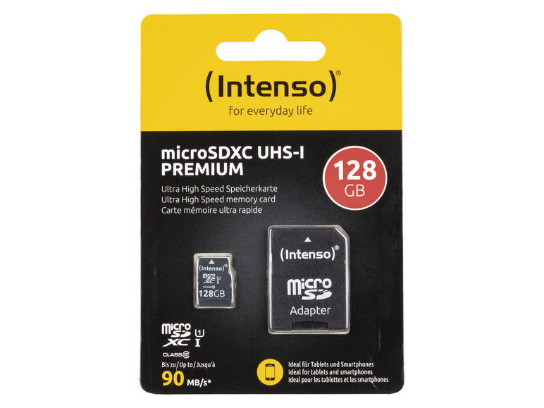  Zobrazit na celou obrazovku Intenso Paměťová karta microSDHC 128 GB UHS-I s adaptérem - Obrázek 1