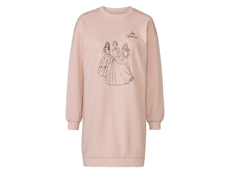 Růžová mikina s potiskem princezen a logem Disney 100 let.