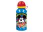 Modrá láhev na vodu s kresbou Mickey Mouse, třešněmi a nápisem 'CHAMPION'.
