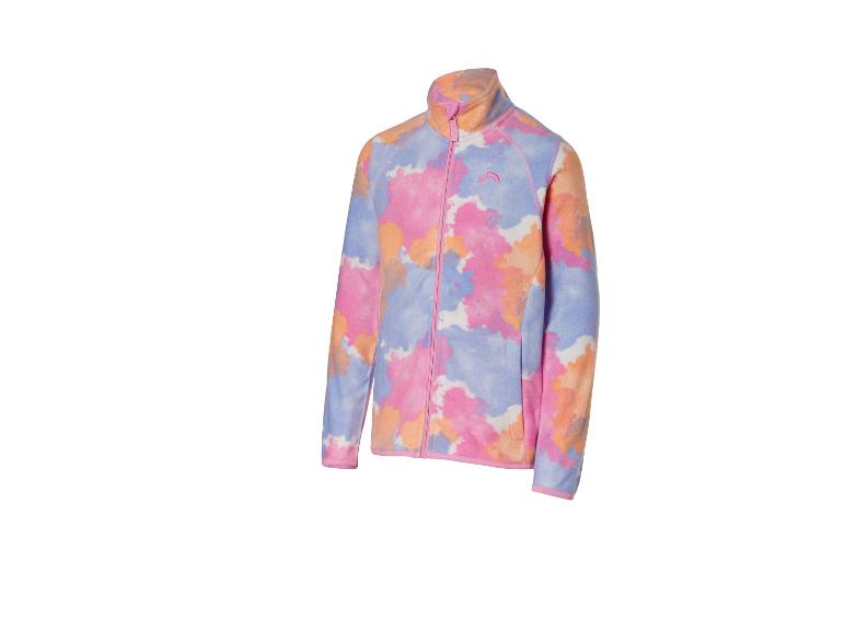 Tie-dye fleecová bunda v růžové, oranžové a modré barvě s celým zipem