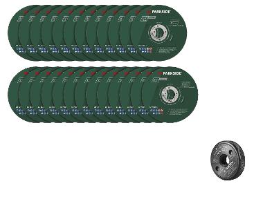 PARKSIDE® Sada řezných kotoučů, 25dílná / Rychloupínací matice pro úhlovou brusku
