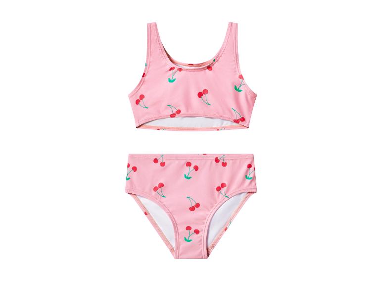 Růžové dětské bikiny s potiskem třešní