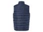 Tmavě modrá prošívaná vesta bez rukávů.