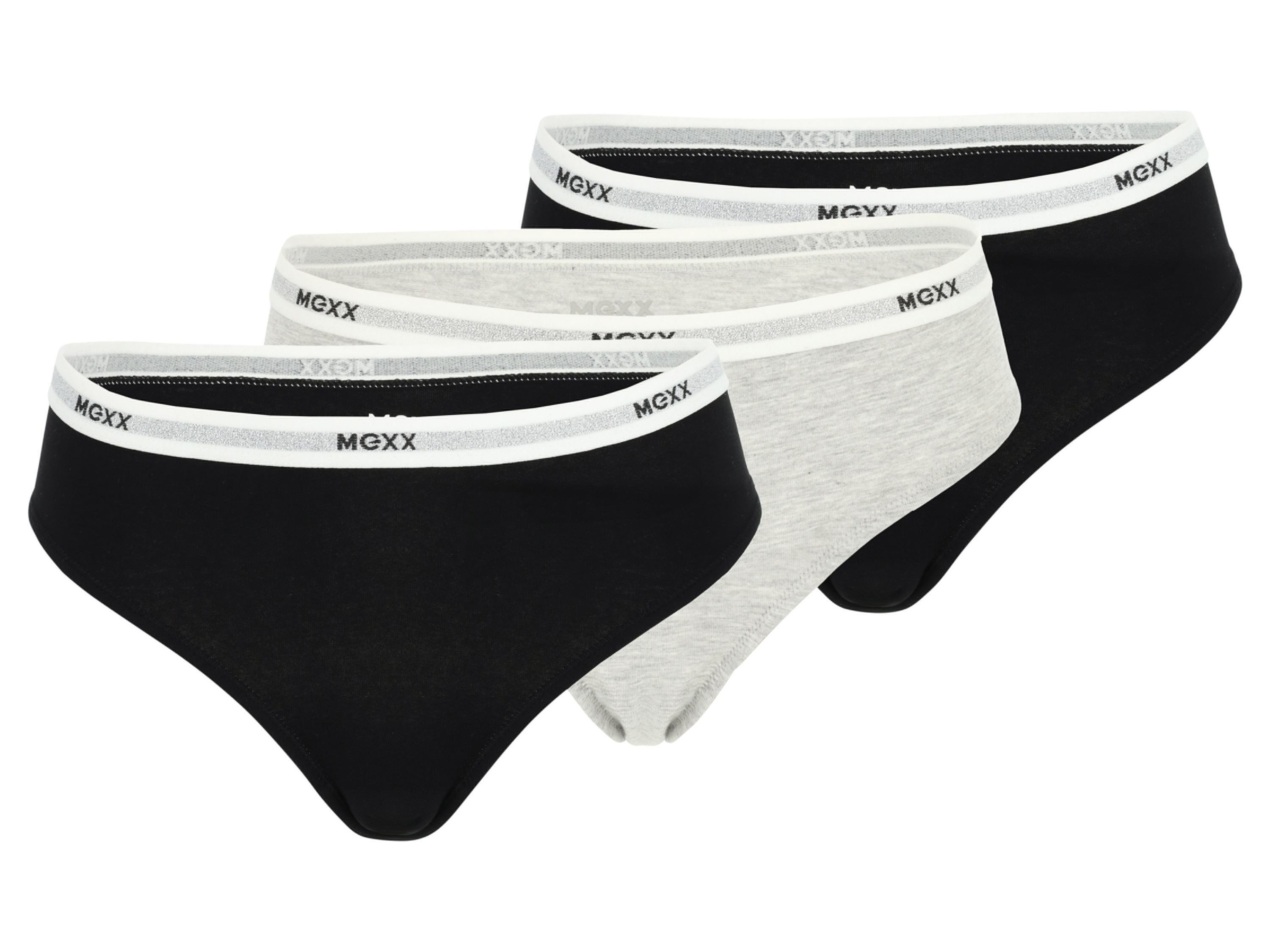 Mexx Dámské kalhotky, 3 ks (černá/šedá, L)