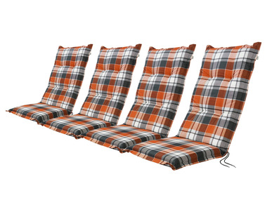 LIVARNO home Sada potahů na židli / křeslo Valencia, 120 x 50 x 8 cm, 4dílná, káro / červená / šedá
