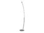 Zakřivená LED stojací lampa s kulatou stříbrnou kovovou základnou