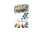 Sada LEGO Duplo Formule 1 se závodními auty a jezdci, včetně krabice a jednotlivých dílů.