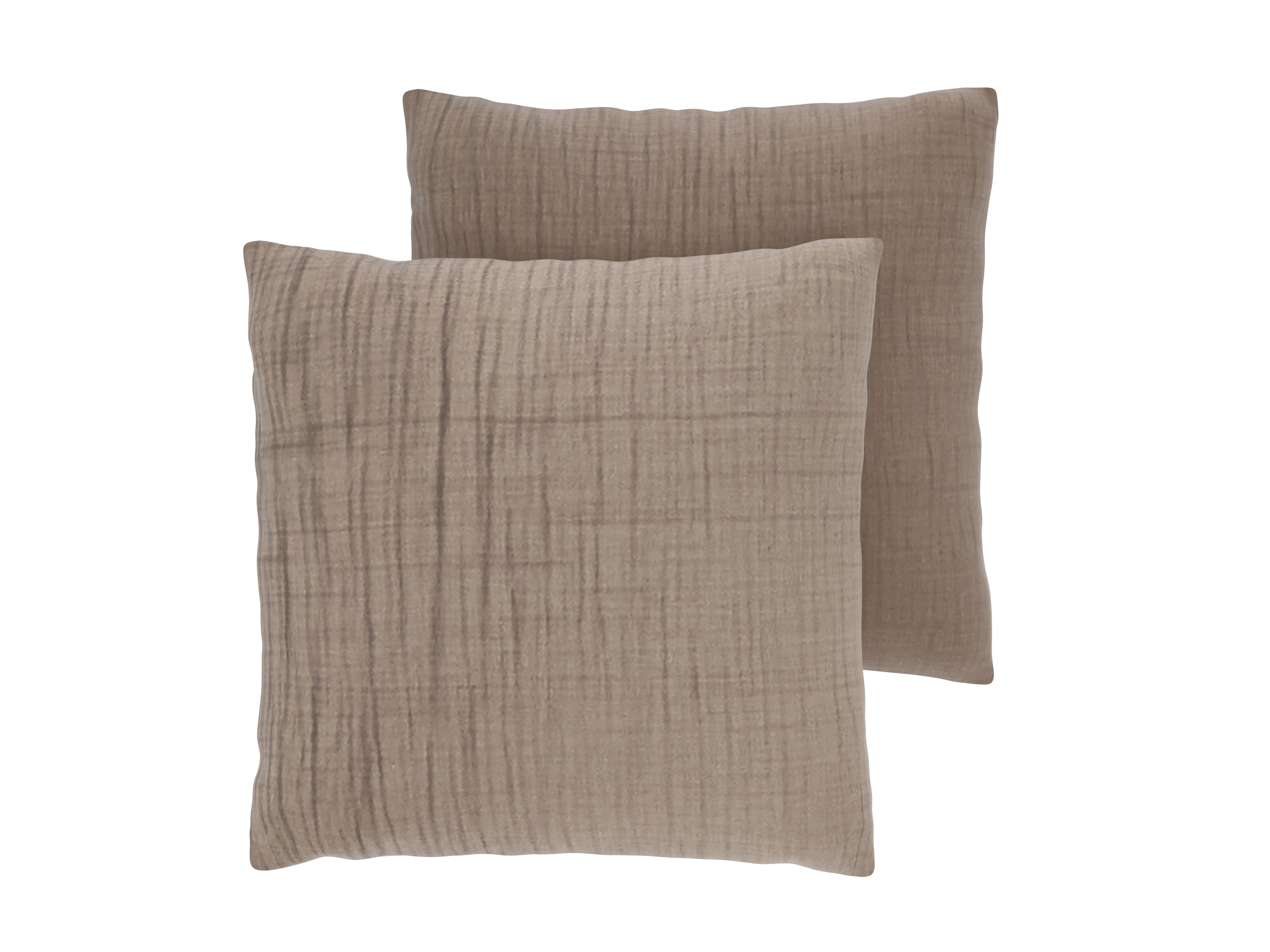 Livarno® Mušelínový potah na polštář, 50 x 60 cm, 2 kusy (hnědá)