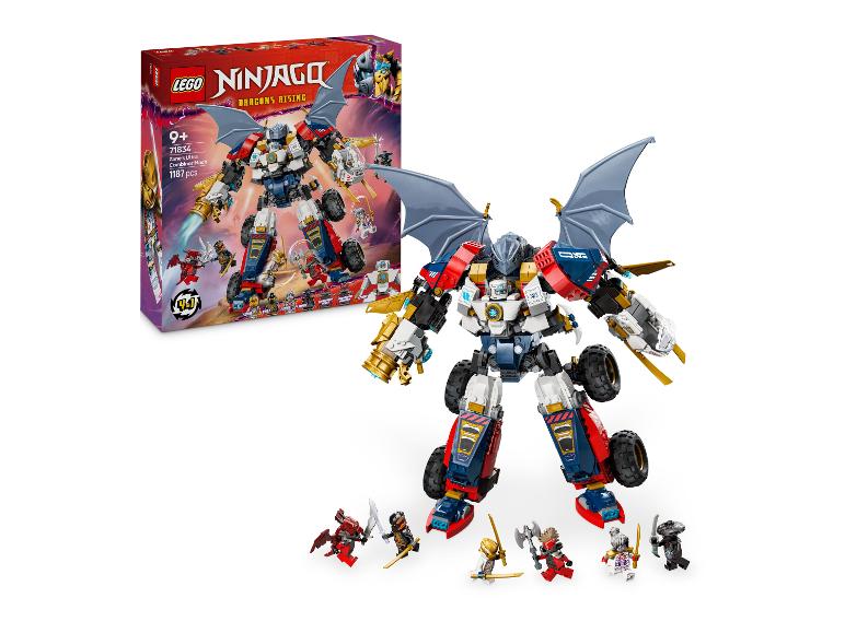 Sada LEGO Ninjago Zane's Ultra Combiner Mech s 1187 dílky a minifigurkami.