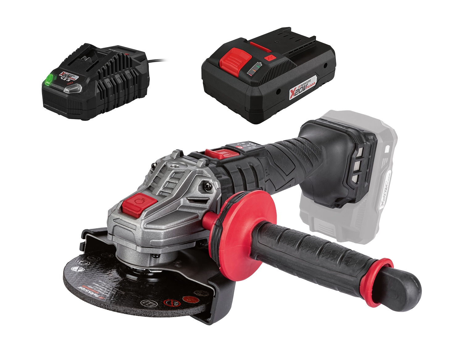 PARKSIDE PERFORMANCE®  Aku úhlová bruska PWSAP 20 Li D4, Smart 4 Ah