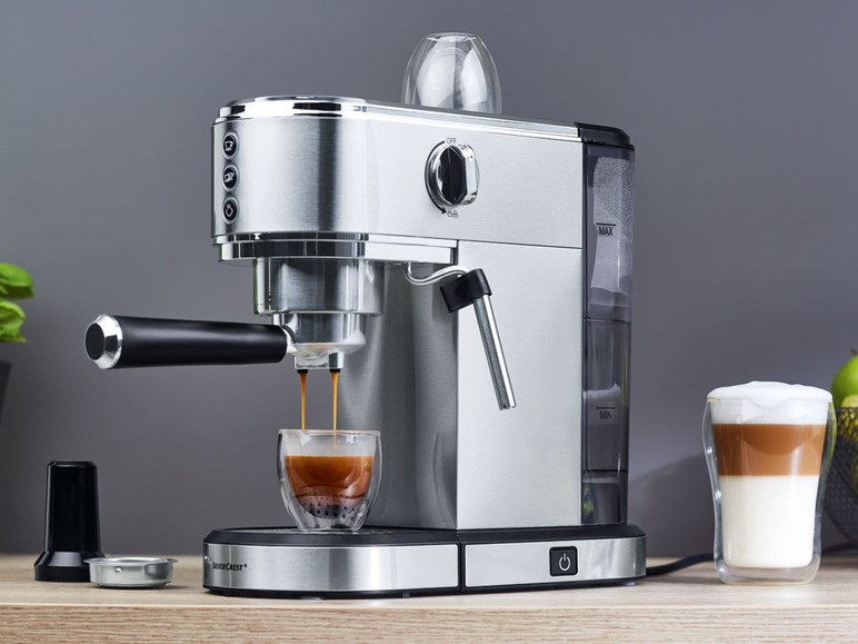  Zobrazit na celou obrazovku SILVERCREST® KITCHEN TOOLS Espresso pákový kávovar Slim SSMS 1350 B2 - Obrázek 2