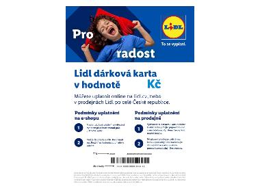 LIDL DÁRKOVÁ KARTA Digitální dárková karta 2000 Kč