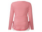 Růžové pruhované tričko s dlouhým rukávem.