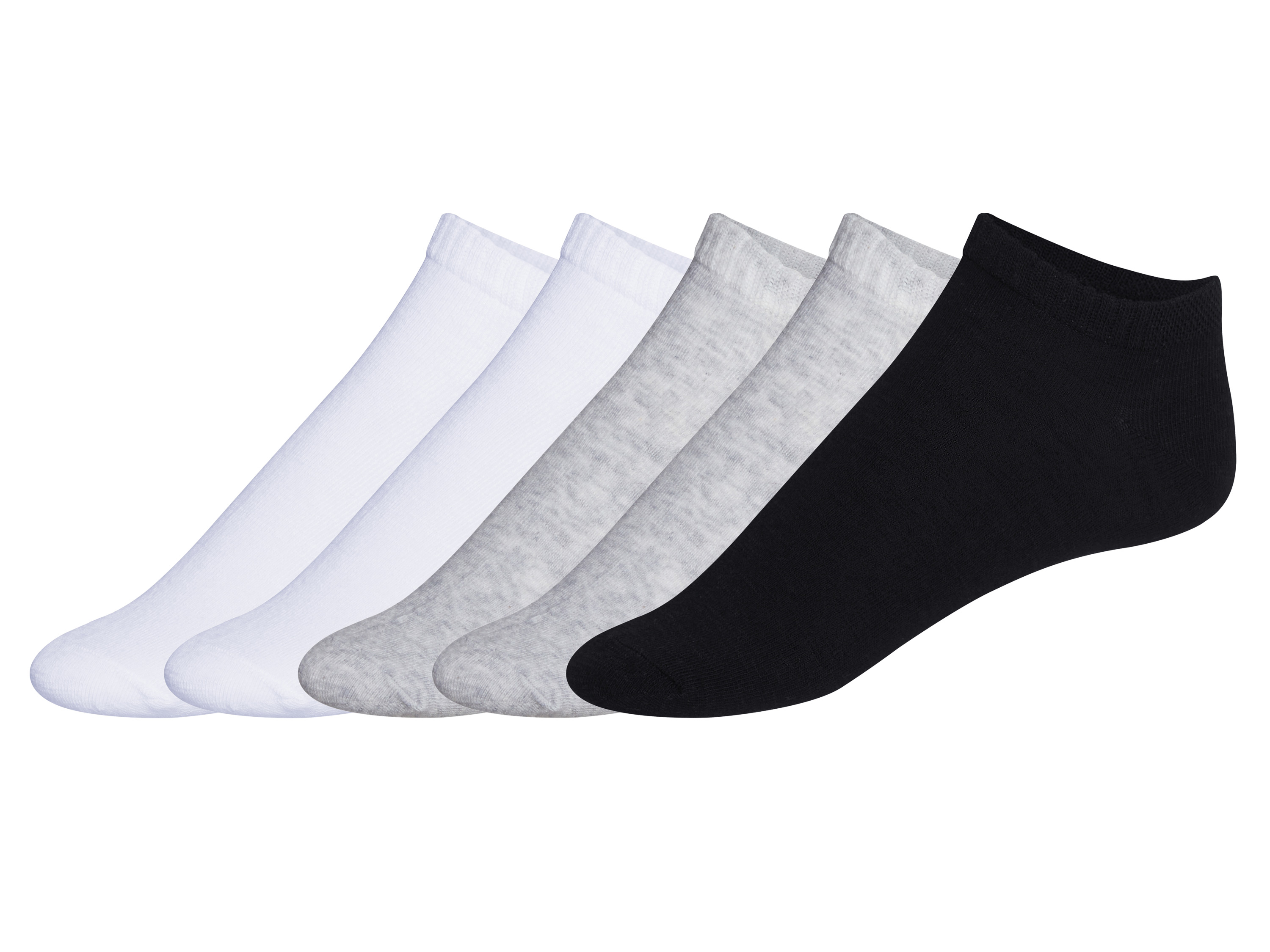 esmara® Dámské nízké ponožky, 5 párů (bílá/šedá/černá, 39-42)