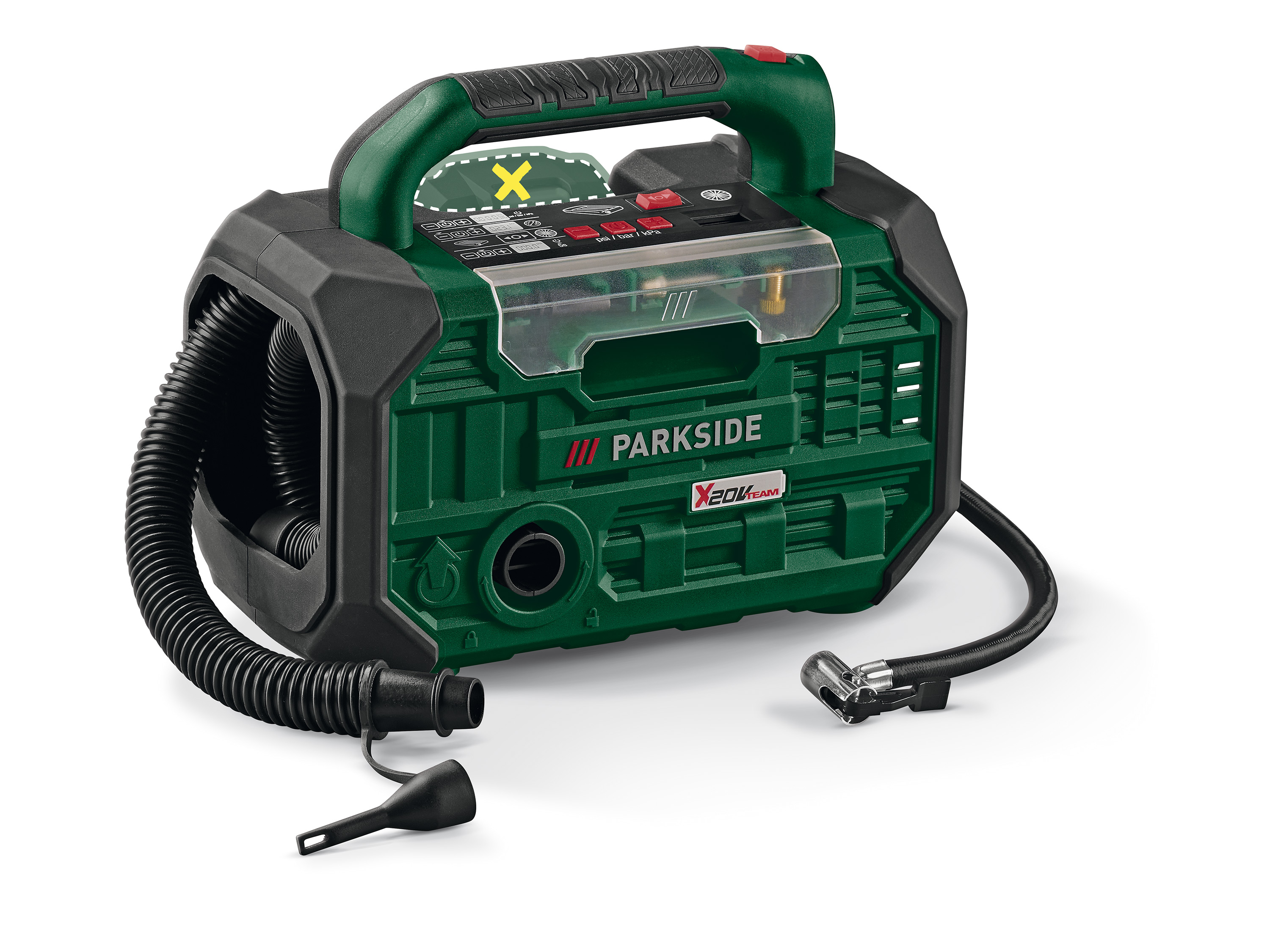 PARKSIDE® Aku kompresor a pumpa 20 V PKA 20-Li C3 – bez akumulátoru a nabíječky