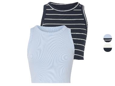 esmara® Dámský žebrovaný crop top, 2 kusy
