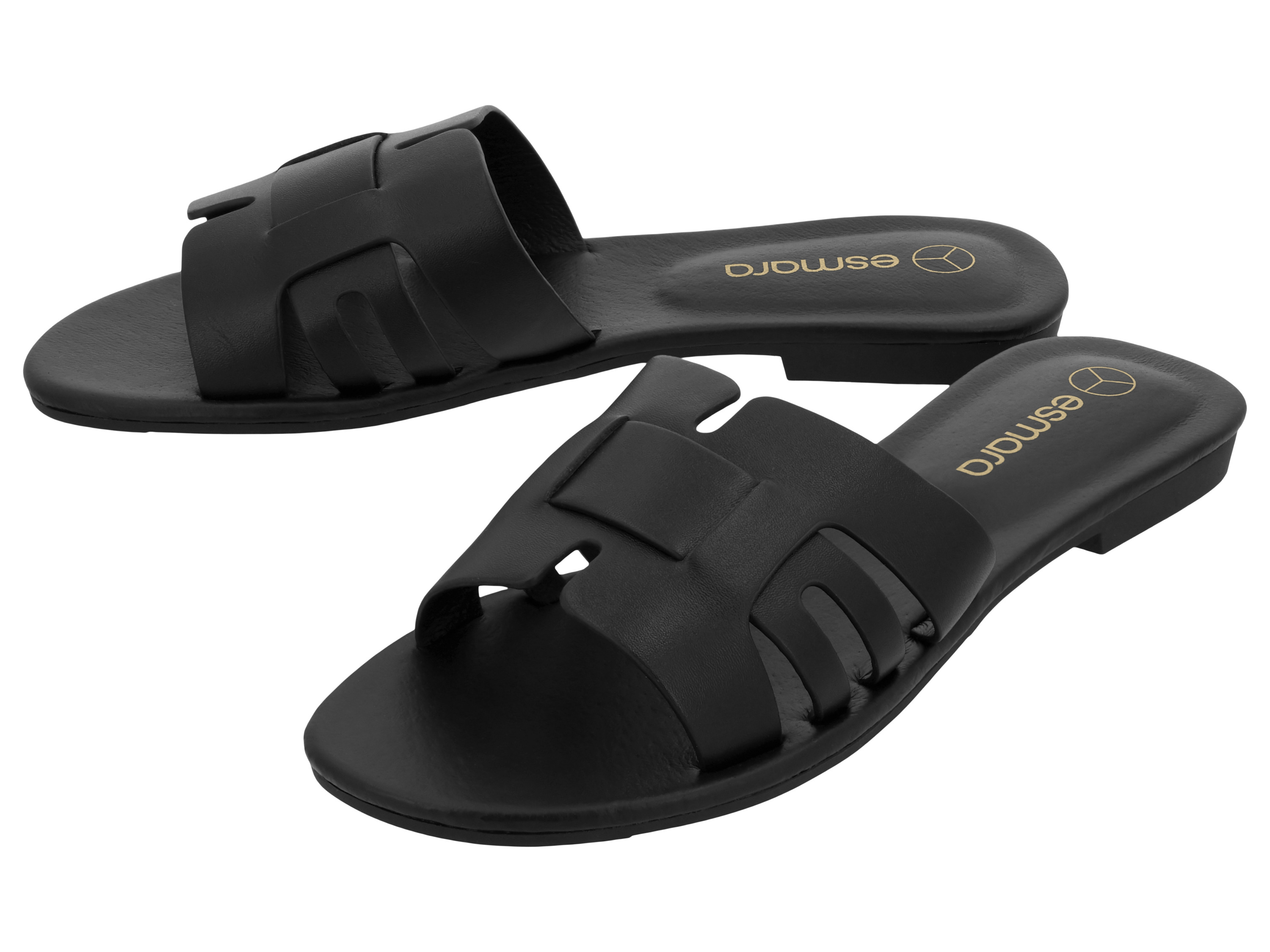 Esmara® Dámské kožené pantofle (černá, 39)
