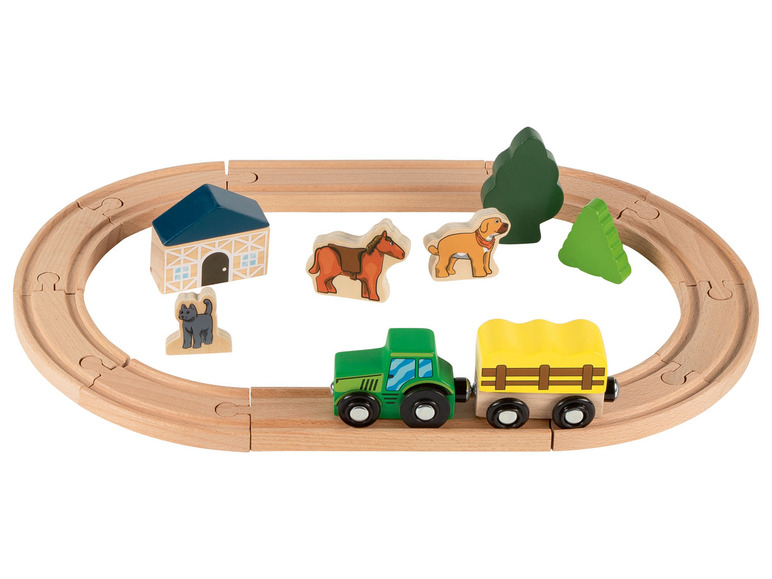  Zobrazit na celou obrazovku Playtive Dřevěná železniční sada, 18dílná - Obrázek 3