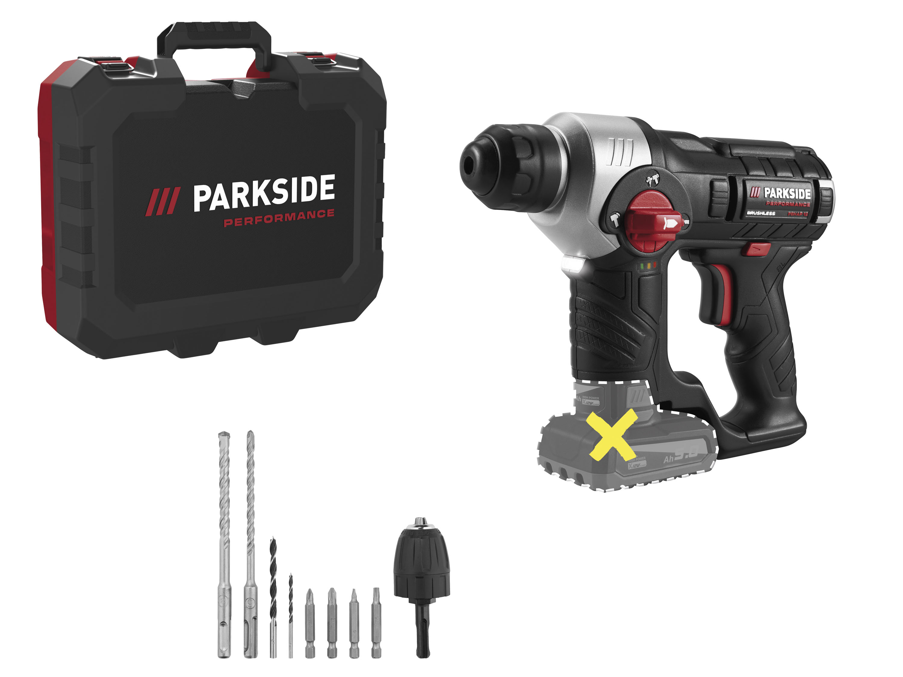 Parkside Performance® Aku vrtací kladivo Pbha 12 B1 – bez akumulátoru a nabíječky