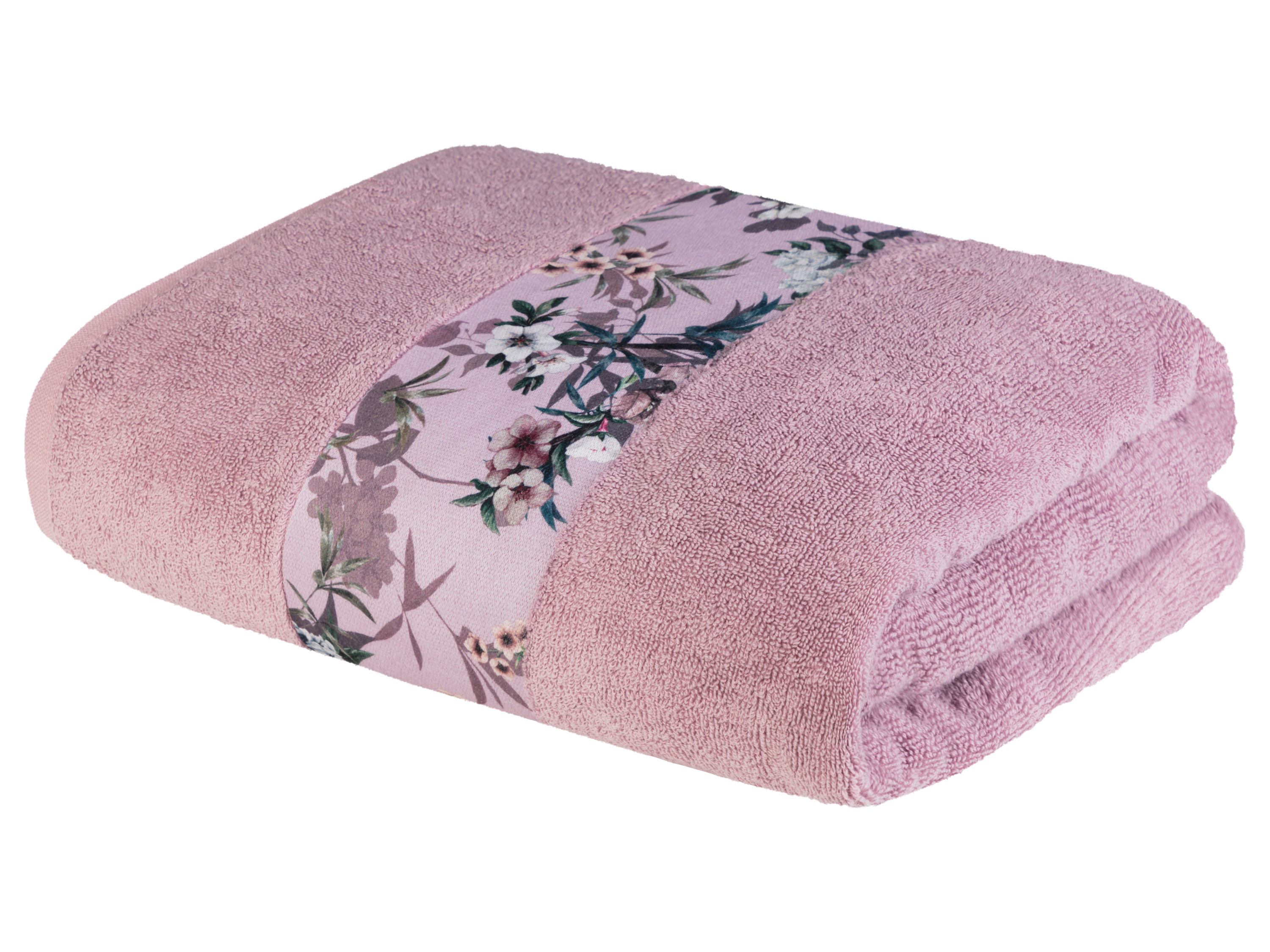 Livarno home Froté osuška, 100 x 150 cm, 500 g/m2 (růžová/bordura)