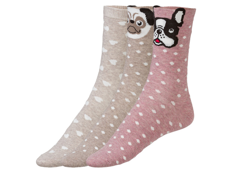  Zobrazit na celou obrazovku esmara® Dámské ponožky s veselým vzorem, BIO bavlna, 3 páry - Obrázek 2