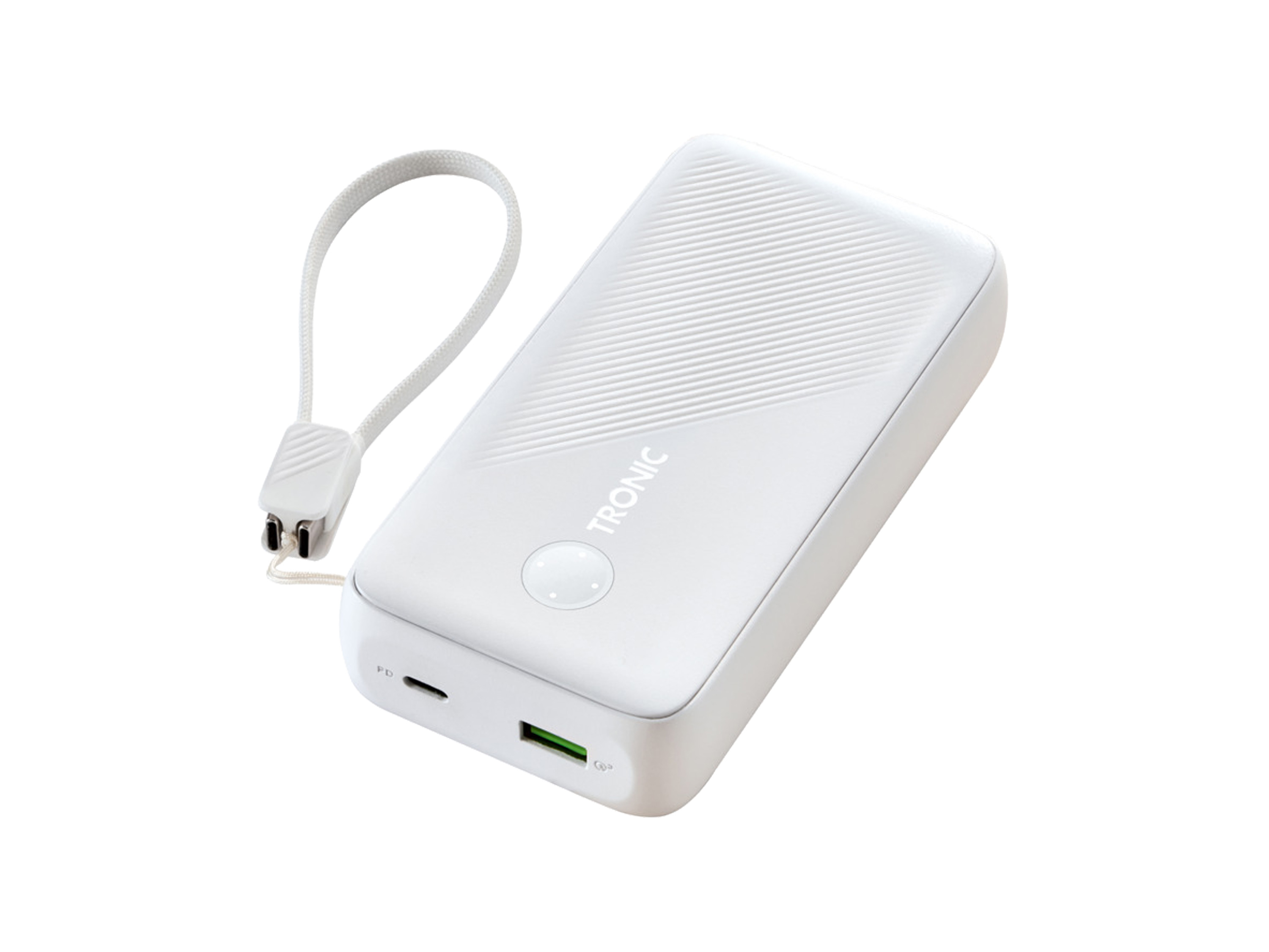 Tronic® Powerbanka 20 000 mAh, Usb-C kabel (bílá)