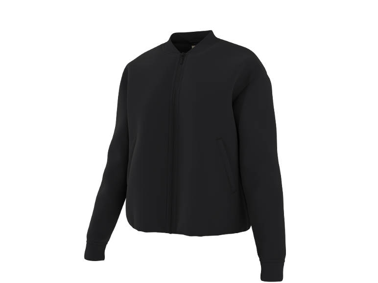 Černá pánská bomber bunda se zipem a kapsami.