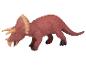Hnědá plastová hračka dinosaura Triceratops.