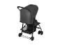 Černý kočárek s boudičkou a nákupním košíkem.