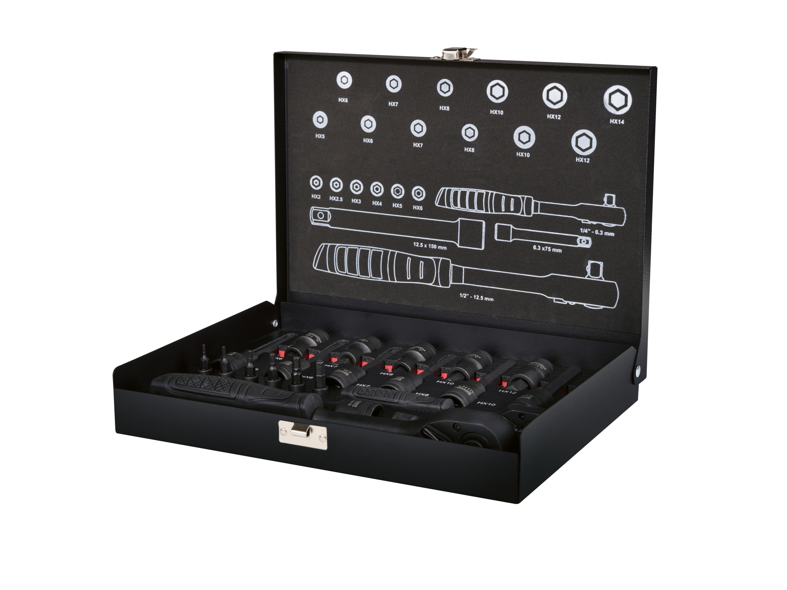 Parkside Performance® Sada nástrčných klíčů, 28dílná / 22dílná (sada nástrčných klíčů HX)