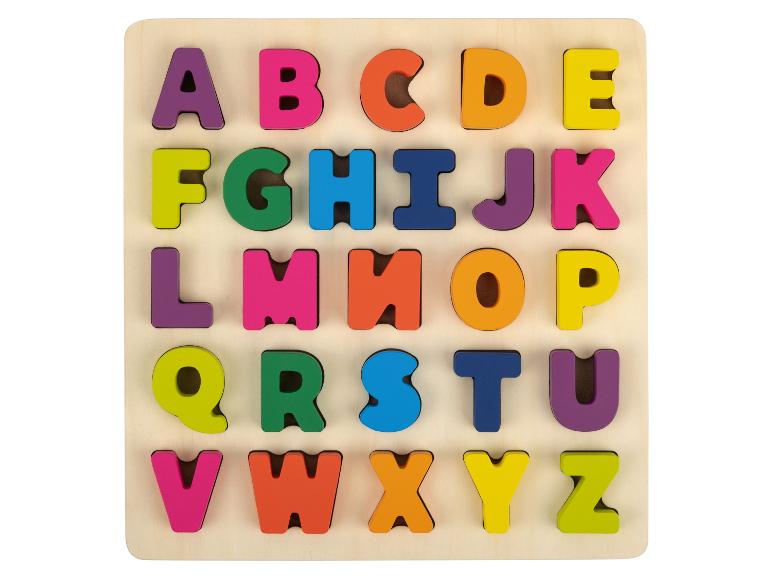 Barevné dřevěné abecední puzzle pro děti