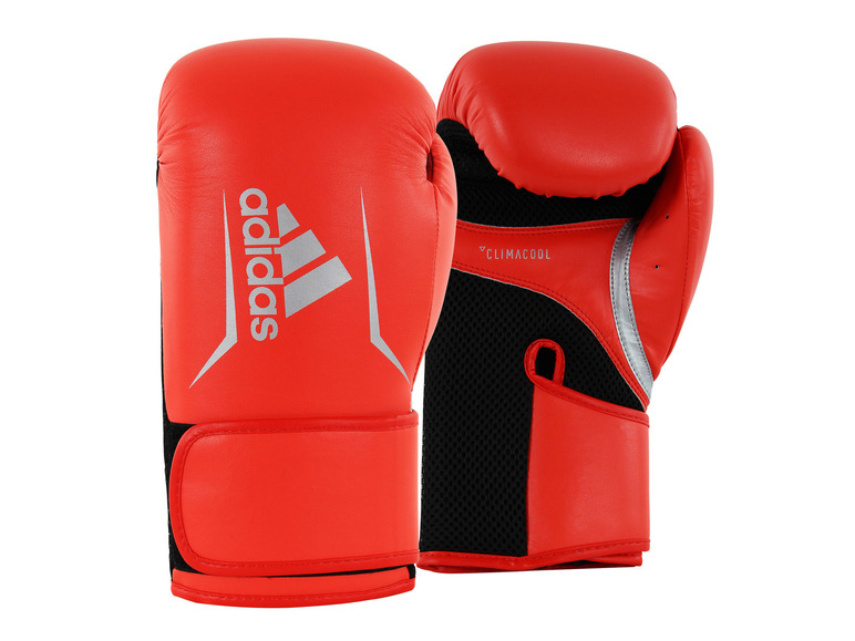 Červené boxerské rukavice Adidas s ventilací Climacool.