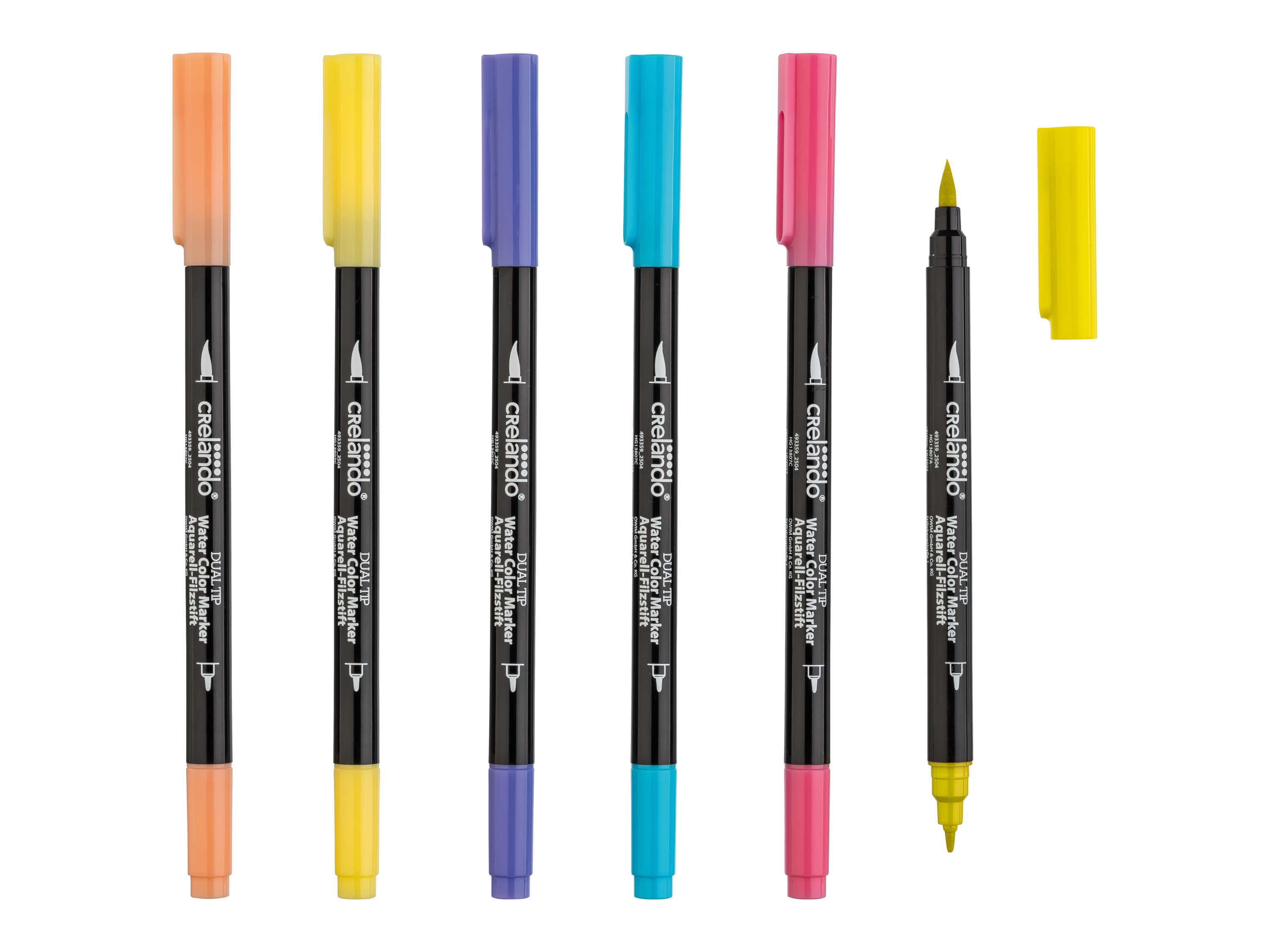 crelando® Akvarelové fixy, 6 kusů (pastelová)